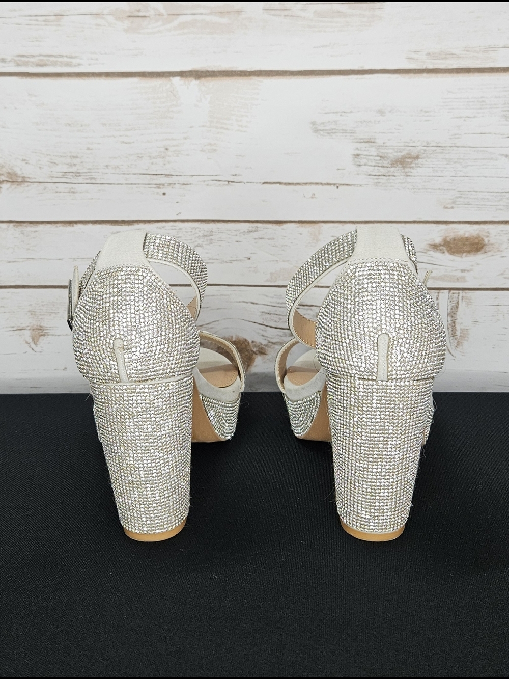 torrid Silver Rhinestone Platform Block Heel Sandals - Picture 4 of 8
